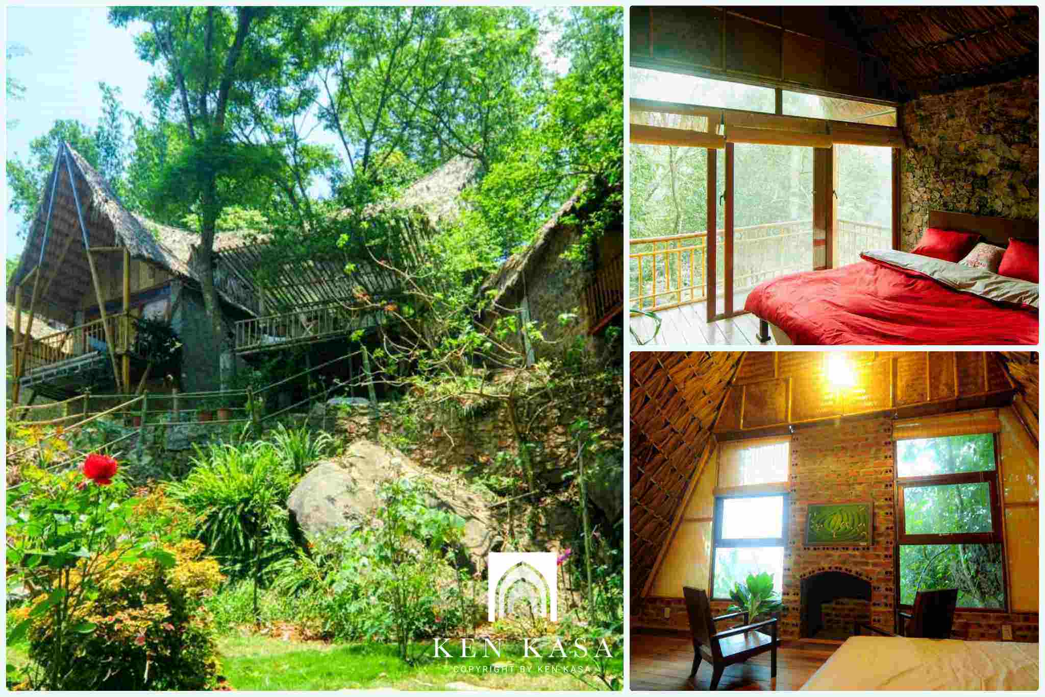 Toàn bộ không gian nghỉ dưỡng của mẫu nhà sàn homestay đẹp Mộc Châu Retreat